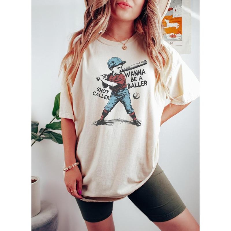Wanna be a baller shot caller T-Shirt, Retro baseball sweatshirt, hoodie Baseball boy Shirt, Baseball Lover Gift, Game Day Shirt, Sport Lover Gift