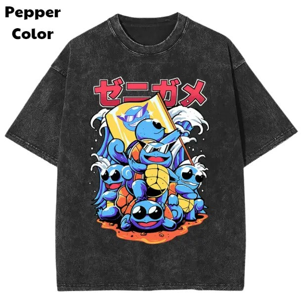 Water Vintage Tee, Squirtle T-Shirt, Pokemon Tee, Anime Shirt, Animation Graphic Tees, Gym Shirt, Unisex T-Shirt