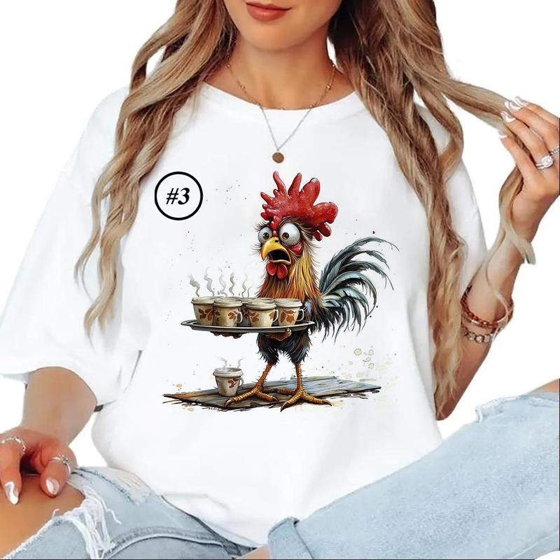 Watercolor Chicken Funny Graphics Chicken Cute Custom T-shirt Sweatshirt Hoodie Unisex 1
