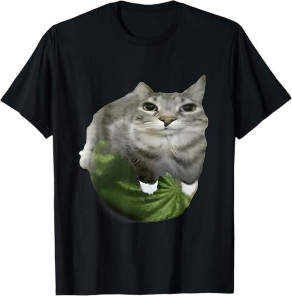 Watermelon Cat Silly Cat Meme T-Shirt