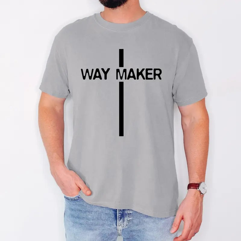 Way Maker, Faith, Cross, Christian, Jesus, Gospel, Religious Tshirt, Comfort Colors Tshirt, Men's Tee
