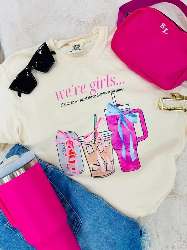 'We're Girls Bow Drinks' T-Shirt