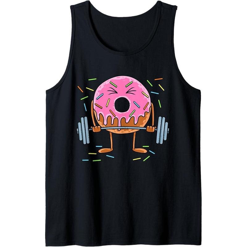 Weightlifing - Funny Fitness Workout Gym Donut Lover Tank Top Made in USA