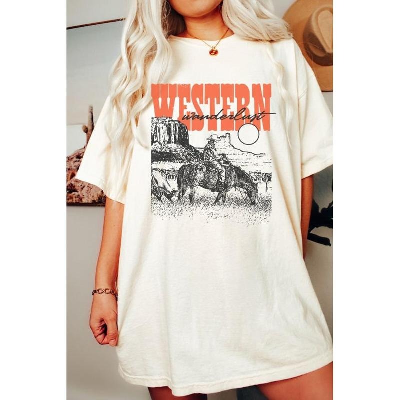 Western Graphic Tee, Cowgirl T-shirt, Cute Cowgirl TShirt, Country Music Tee, Desert Tshirt, Retro Cowboy Shirt