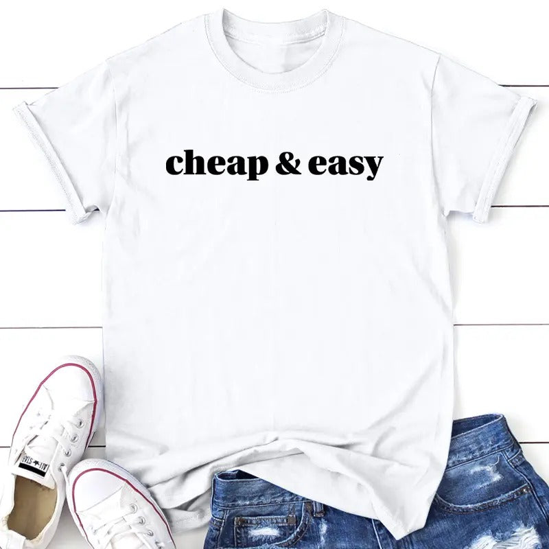 Cheap and Easy Tee, Proudly Printed In The USA, Tee Gray / White, #sassy #cute #colorprint