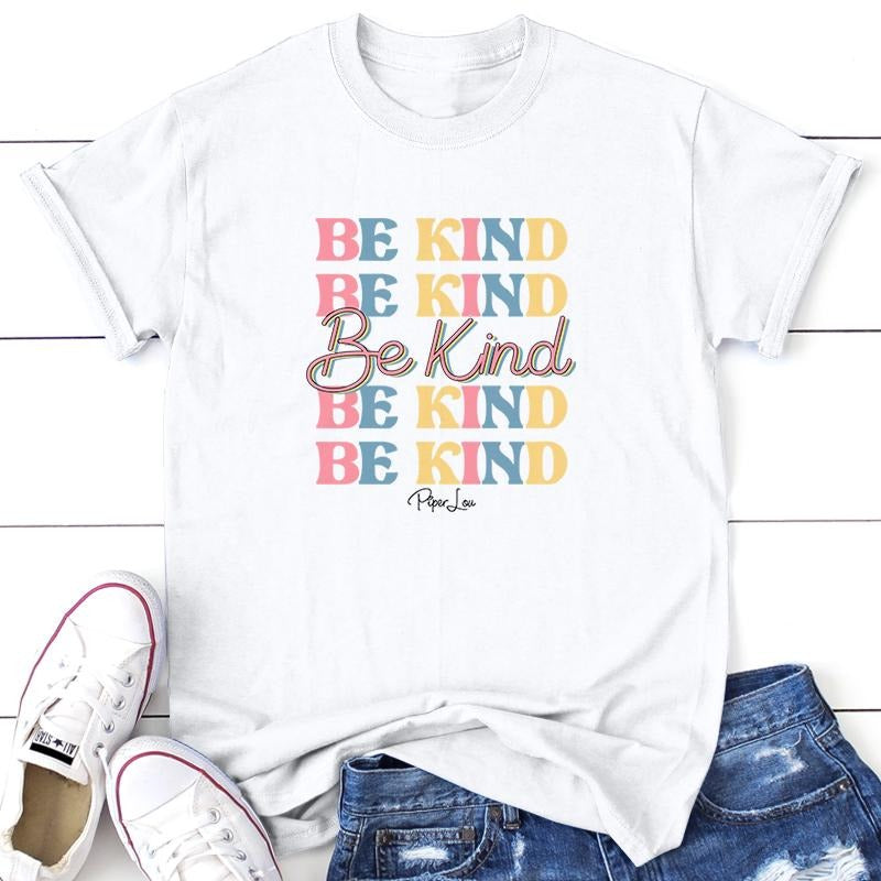 Be Kind Graphic Tee, Proudly Printed In The USA, Tee Gray / White, #sassy #cute #colorprint