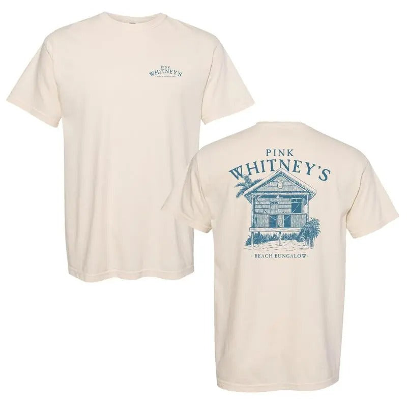 Whitney's Beach Bungalow Tee, Full Color, For Men, For Women Classic Cotton