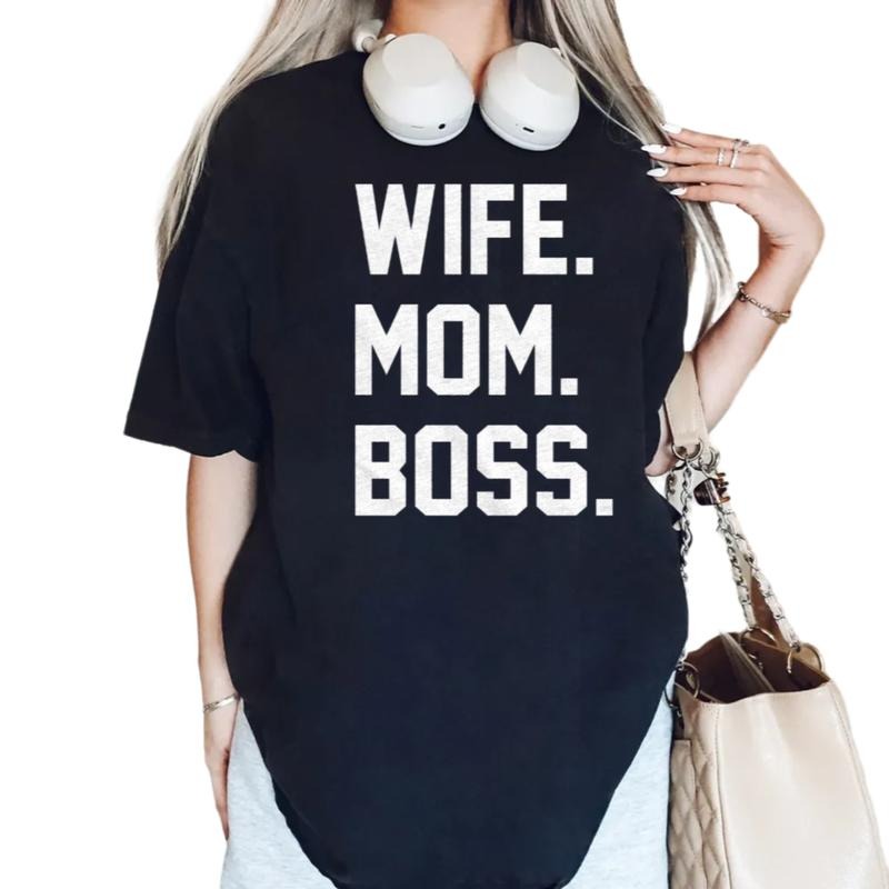 Wife Mom Boss Shirt, Funny Mom T Shirt, Sarcastic Mum Shirt, Gift For Wife From Husband, Mothers Day Gift, Unisex Short Sleeve Tee, Crewneck Top