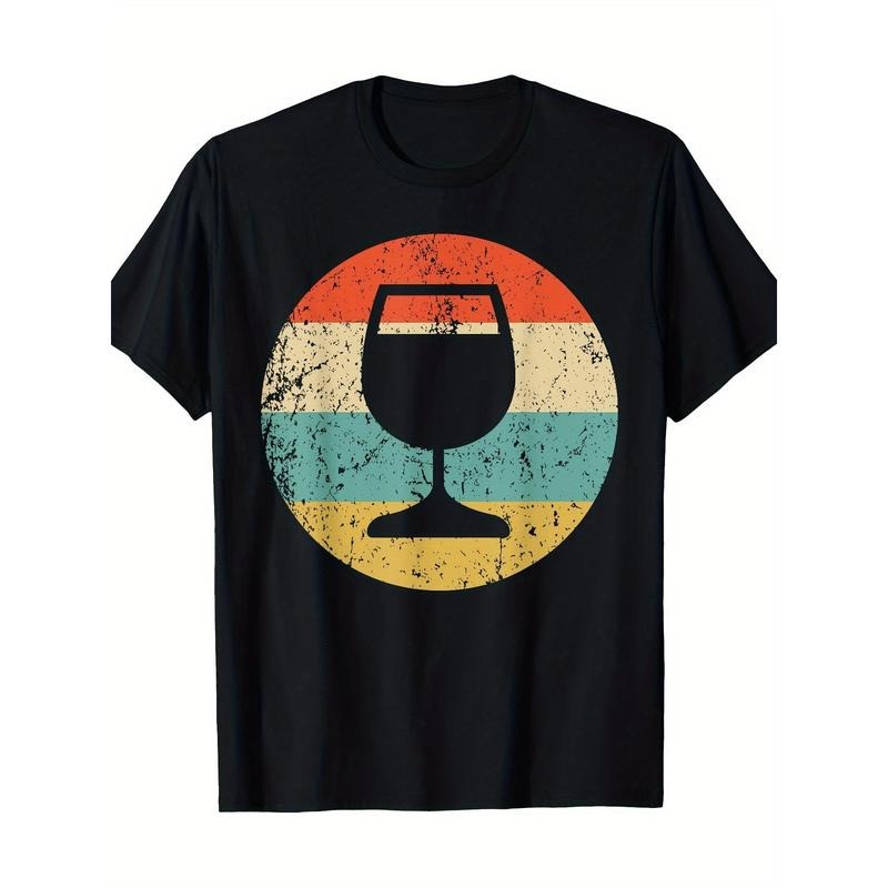 Wine Connoisseur Vintage Retro Wine Glass T-Shirt - Made in USA
