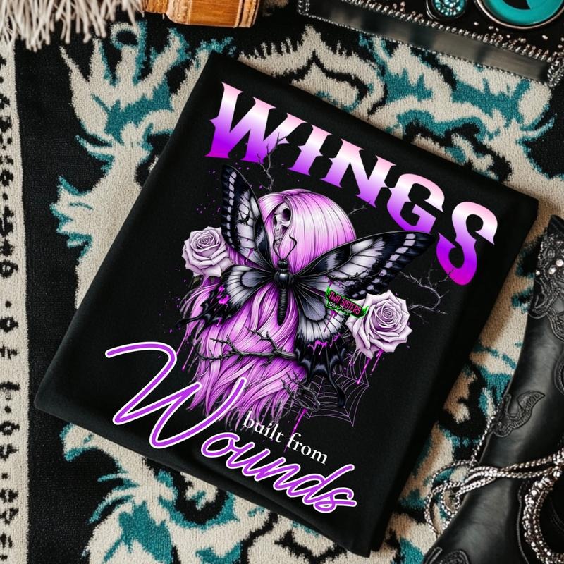 Wings Built from Wounds Unisex T-Shirt, Aesthetic Tee for Self-Expression, Trendy Graphic Tee, Gift for Her, Stylish Casual Wear