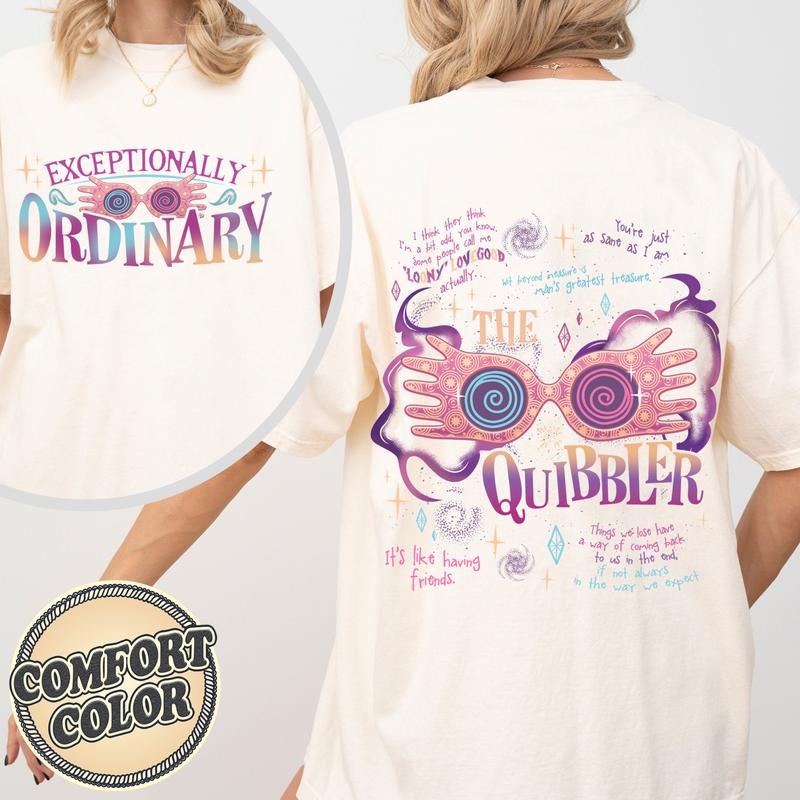 Wizard School Fandom Comfort Colors Shirt - 'Just As Sane As I Am' Hp Tee, Magic Wand Two-sided T-shirt, Bookish Shirt, Luna Shirt, Hp Shirt