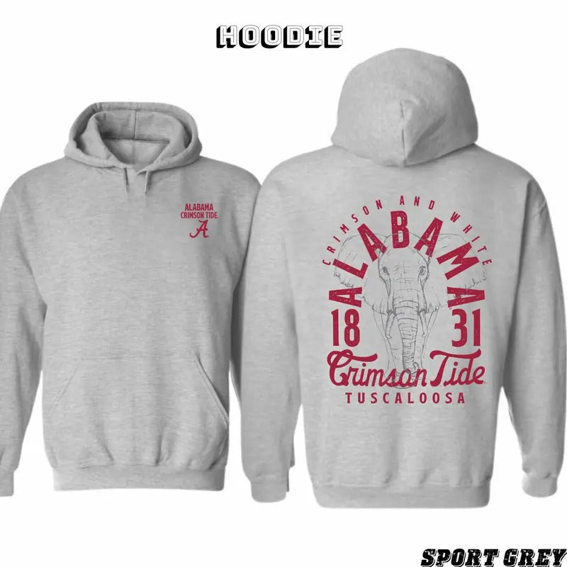 Alabama Crimson Tide Sand Mascot Local 2 Sided Hoodie/Sweatshirt/T-Shirt, For Men/Women - Unisex Style, 100% Cotton, Pullover unisex hoodie faith hoodie