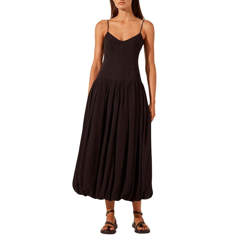 Women Cami Dress Solid Color Sleeveless Spaghetti Strap Backless Long Dress Summer Casual Dress Light Womenswear