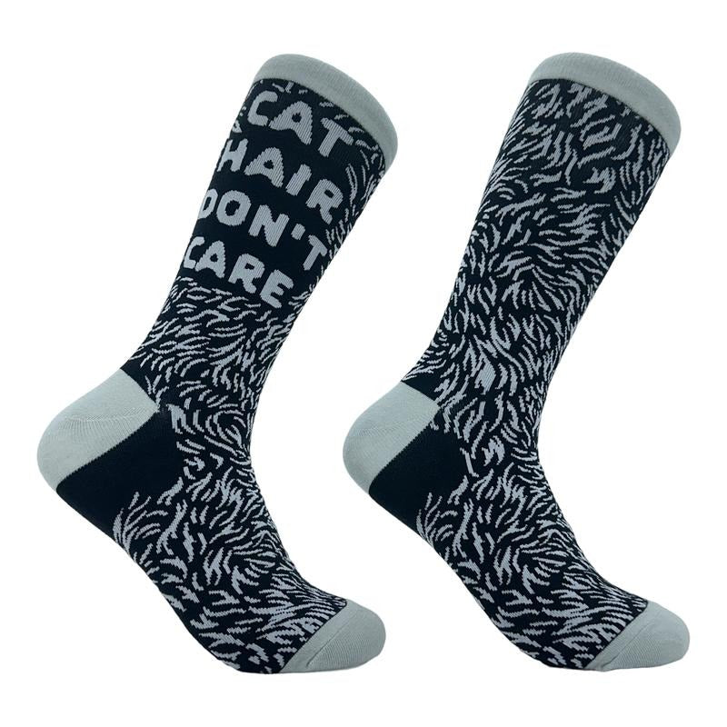Women's Cat Hair Dont Care Socks Funny Hairy Furry Kitten Lovers Joke Footwear Funny Graphic Socks Comfortable Fitted Spandex Cotton