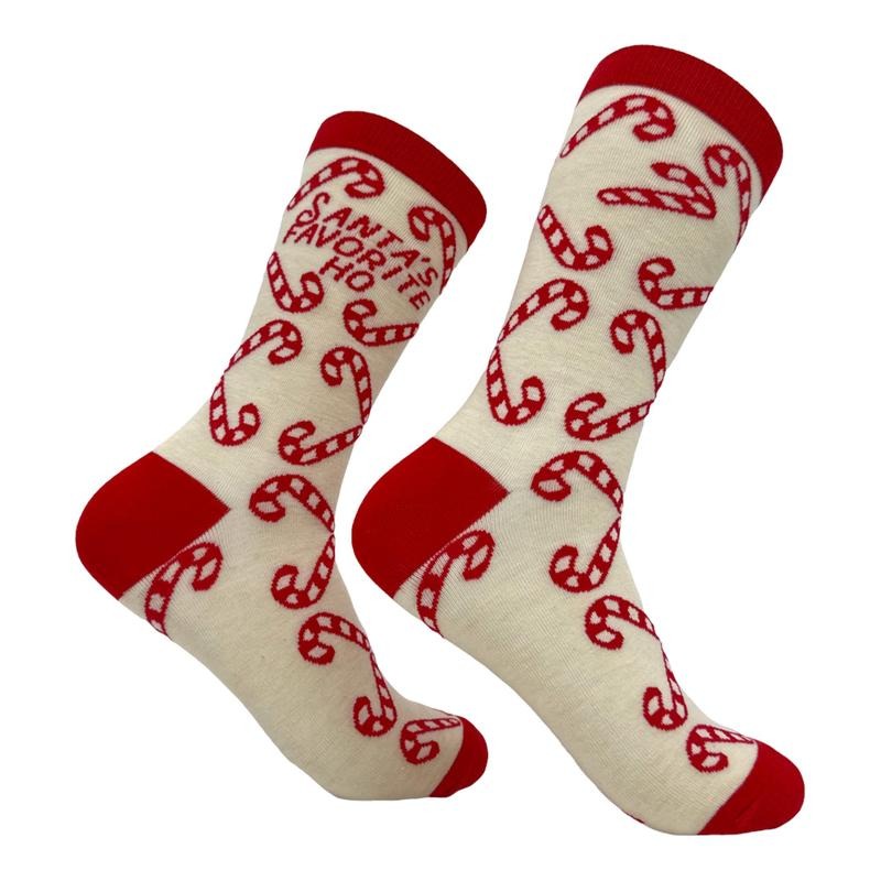 Women's Santas Favorite Ho Socks Funny Offensive Xmas Novelty Footwear Funny Graphic Socks Comfortable Fitted Spandex Cotton