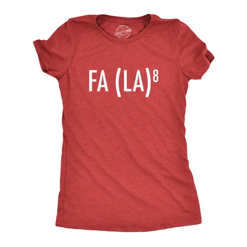 Womens FA (LA)8 T Shirt Funny Nerdy Math Christmas Carole Graphic Novelty Holiday Tee Funny Womens T Shirts Cute Slimming Top Red - Fa