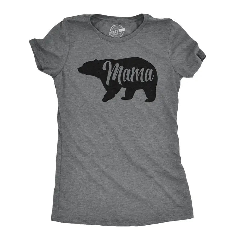 Womens Mama Bear T shirt Cute Funny Best Mom of Boys Girls Cool Mother Tee Funny Womens T Shirts Cute Slimming Top Comfortable Soft Womenswear Mother's Day Tops for Women Funny Animal Top Women's