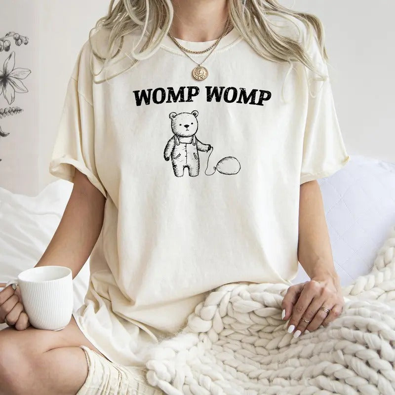 Womp Womp Sad Bear Balloon, Meme, Aesthetic, Funny, Comfort Colors Tshirt, Women's Crew Neck, Crewneck