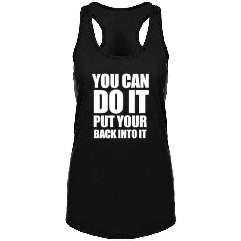 Workout Tank Tops for Women-Womens You Can Do It Funny Saying Fitness Gym Racerback Sleeveless Shirts Made in USA