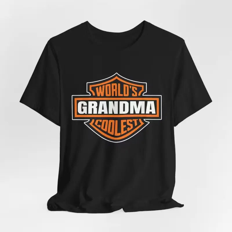 World's Coolest Grandma Shirt New Grandma Announcement Tee Motorcycle Grandma Gift Funny Mother's Day & Christmas Gift for Cool Grandma