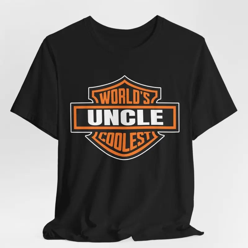 World's Coolest Uncle Shirt, Motorcycle Cool Club Shirt for Men, Pregnancy Announcement TShirt for New Uncle Funny Gift for Uncle to Be Gift