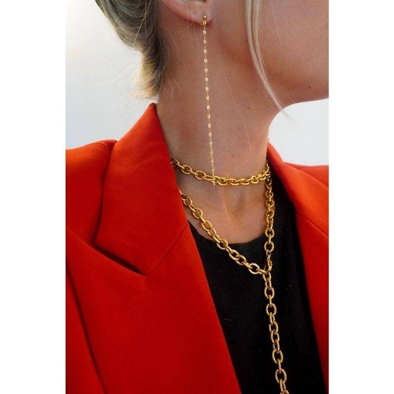 XL DAINTY CHAIN EARRINGS