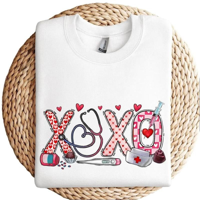 XOXO Nurse Sweatshirt, Valentines Day Hoodie, Sweatshirt For Women