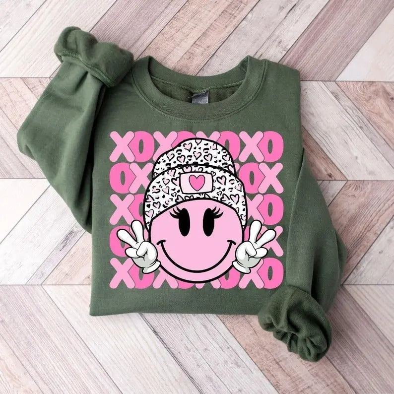 Xoxo Valentine Shirt, Smiley Xoxo Shirt, Retro valentine Shirt, Retro smiley Shirt, XOXO Shirt