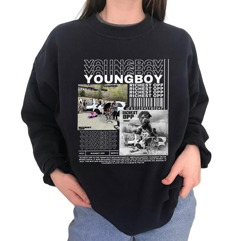 YOUNGBOY Unisex T Shirt, Vintage YOUNGBOY Rapper Sweater, Retro YOUNGBOY Graphic Hoodie shirts Hiphop