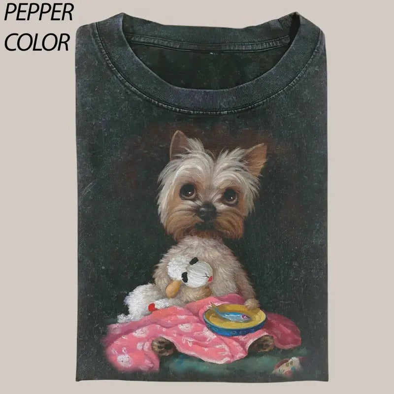 YQAZXBA Artist Alison Friend Cute Animal Realistic Unisex T-shirt , Funny Dog Cute lovers Tee, graphic, meme shirts, Gift For him and her Menswear Top