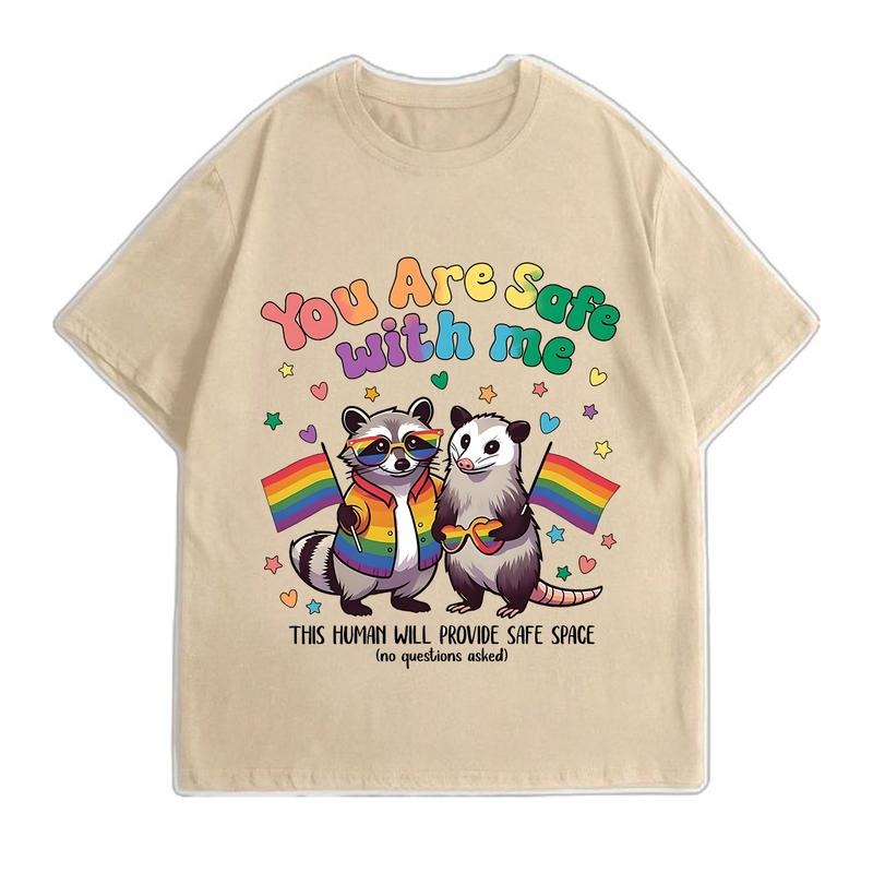 You Are Safe With Me Gay Pride Funny Raccoon LGBT T-Shirt