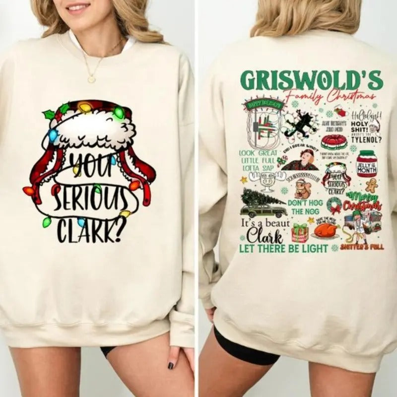 You Serious Clark Sweatshirt, Funny Holiday Pullover, Griswold Family Sweatshirt, Family Christmas Sweater, Christmas Sweatshirt