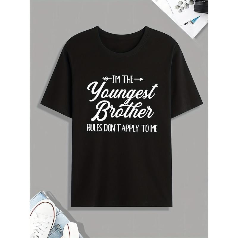 Youngest Brother Signature Graphic T-Shirt - Mens Casual Short Sleeve Tee for All Seasons, Comfortable & Stylish, Ideal Gift for Brothers - Sizes for Spring, Summer, and Fall Made in USA