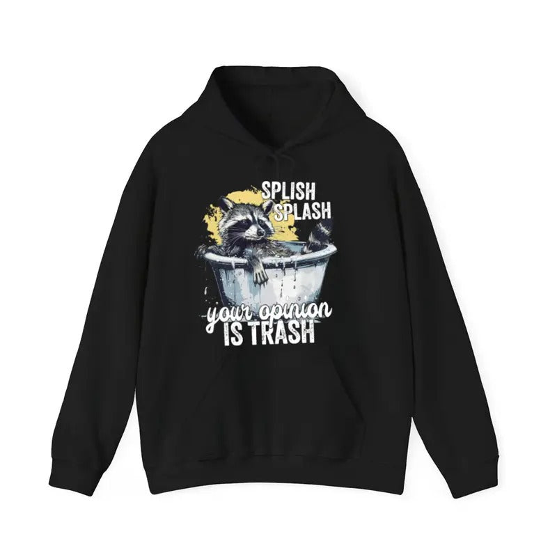 Your Opinion Is Trash Funny Hoodie Casual Street Style Fleece Fabric Pullover Hooded Sweatshirt for Women for Men, Perfect Gift