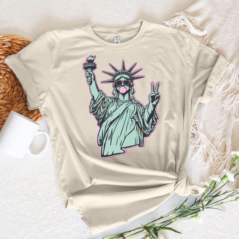 Youth And Adult 4th of July Statue of Liberty T-shirt, USA Tee, America 4th July Graphic Tee, popular 4th of july, American Girl Shirt 4V971