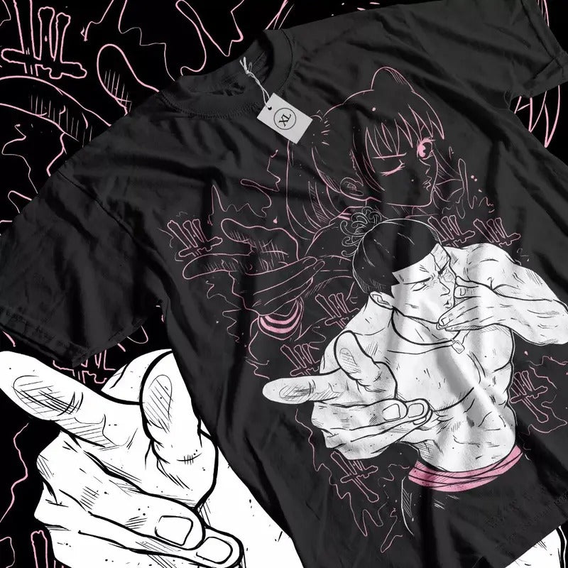 Yuji Itadori T-shirt Todo Jujutsu Kaisen Gojo Horror Anime Black Shirt All Size style 02