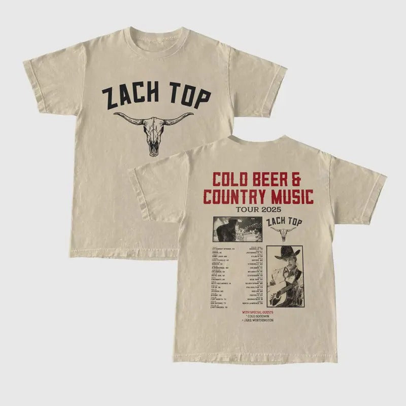 Zack Top T-shirt Colo Beer & Country Music Tour 2025 Sweatshirt Zack Top Tour 2025 Hoodie Zack Top Merch Music Tee Gift Fans Men Women