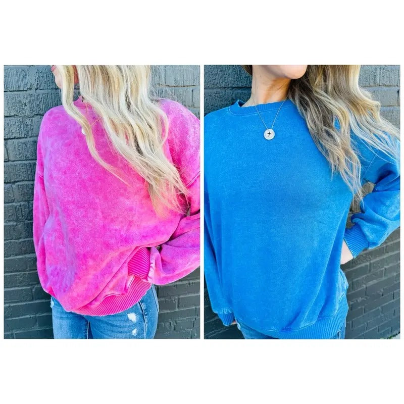 Zenana Mineral Wash Pullover