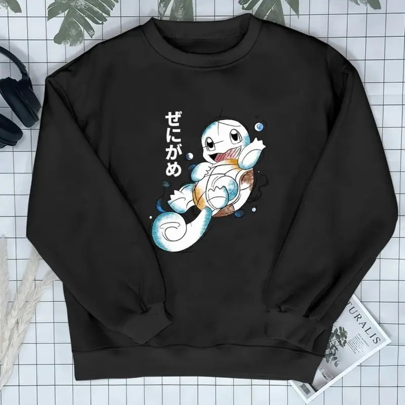 Zenigame Squirtle Sweatshirt Squirtle Squad Funny Sweatshirt Turtle Hoodie Tortoise Graphic Sweatshirt Anime Shirt , Cute Shirt , Gift For Fan Pokemon , Gift For Him , Gift For Her , Anime Graphic Tee Menswear Top Sweaters Bottle Operator Crewneck