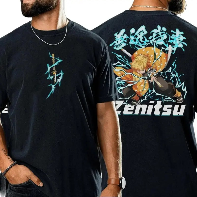 Zenitsu Thunder Breathing T-shirt, Demon Slayer Shirt, To the Hashira Training shirt, Demon Slayer t-shirt, Kimetsu no Yaiba To the Hashira Training Shirt, Anime sweatshirt hoodie, Anime lover t-shirt Menswear