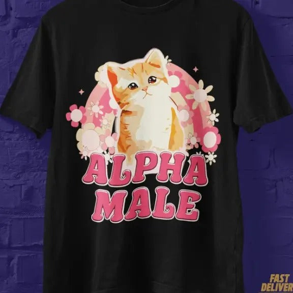 alpha male tshirt, alpha male funny meme shirt, cat tshirt