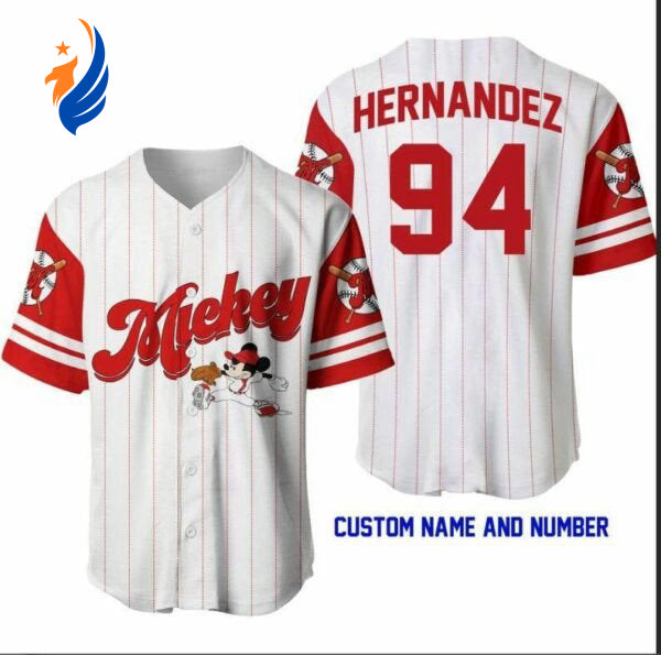 Personalized Mickey Mouse Disney Baseball Jersey - Perfect Gift for Fans - Bafud