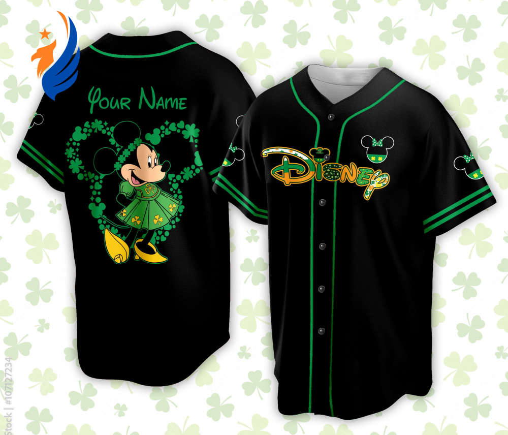 Personalized Saint Patrick s Day Disneyland Baseball Jersey - Custom Mickey Trip Jersey for Baseball Lovers - Bafud