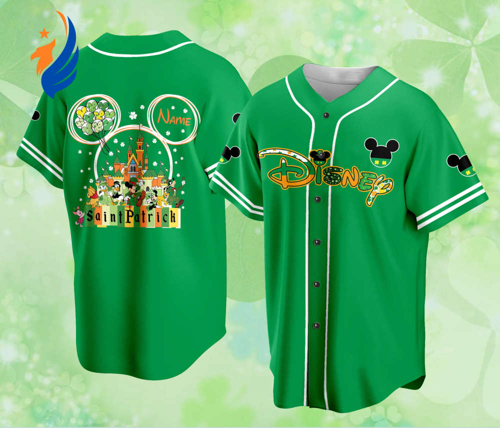 Personalized Mickey St Patrick Family Vacation Trip Jersey - Custom Disneyland Baseball Jersey for Baseball Lovers - Bafud
