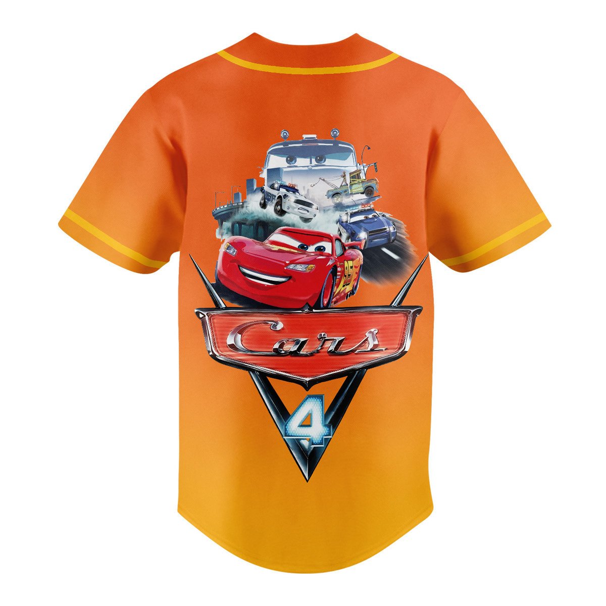 Customized Kachow Lightning McQueen Cars 4 Baseball Jersey
