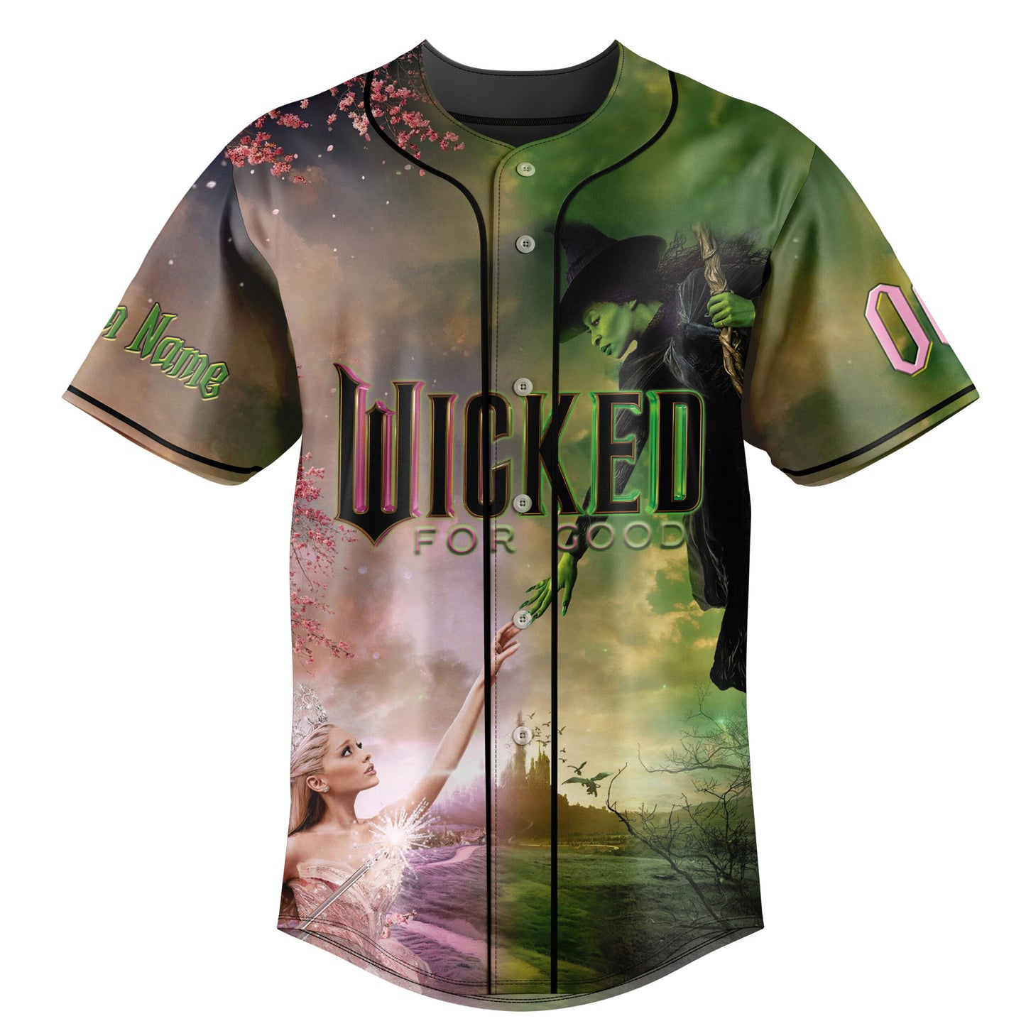 Customized Wicked For Good Glinda & Elphaba Baseball Jersey