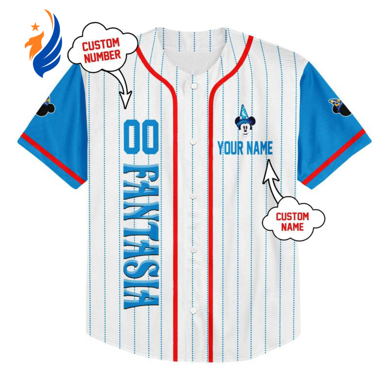 Custom Mickey Fantasia Disney Baseball Jersey - Personalized & Unique - Bafud