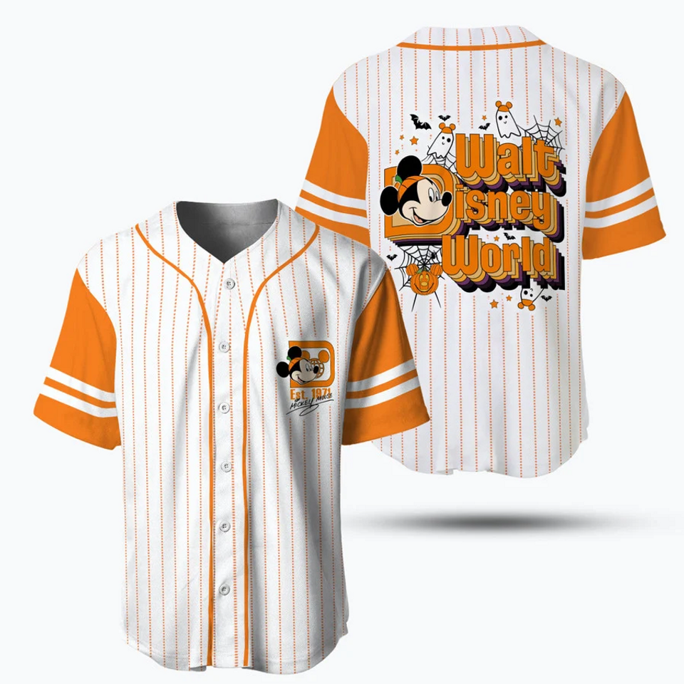 Mickey Halloween Baseball Jersey Shirt: Celebrate Spooky Season with Happy and Stylish Attire - Bafud