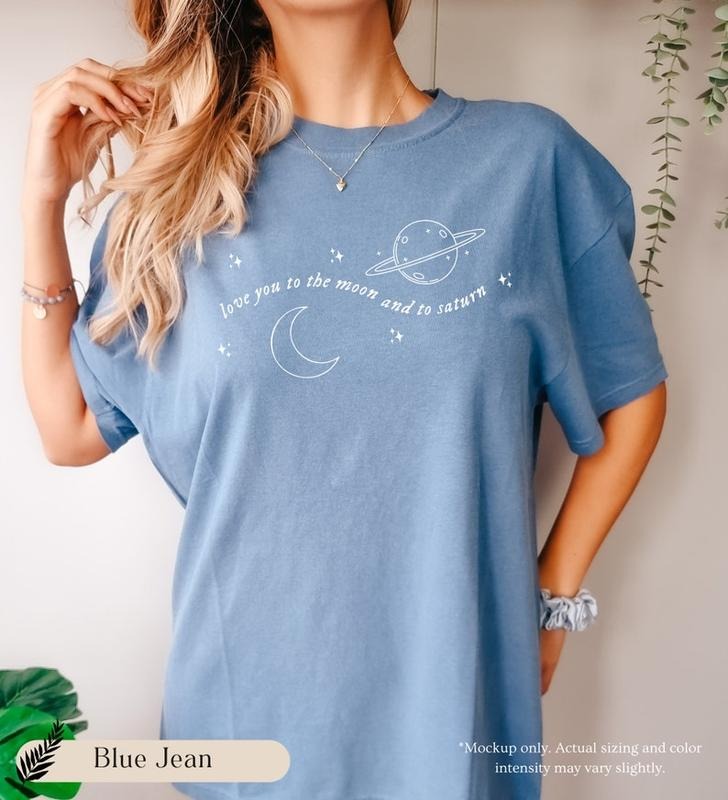 moon and saturn shirt space themed t-shirt gift for music lover celestial t-shirt