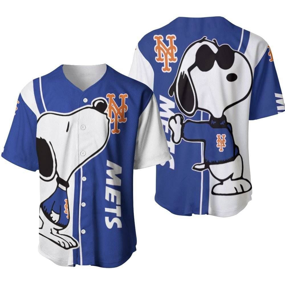 New York Mets snoopy lover Printed Baseball Jersey - Gift for Women Men - Bafud